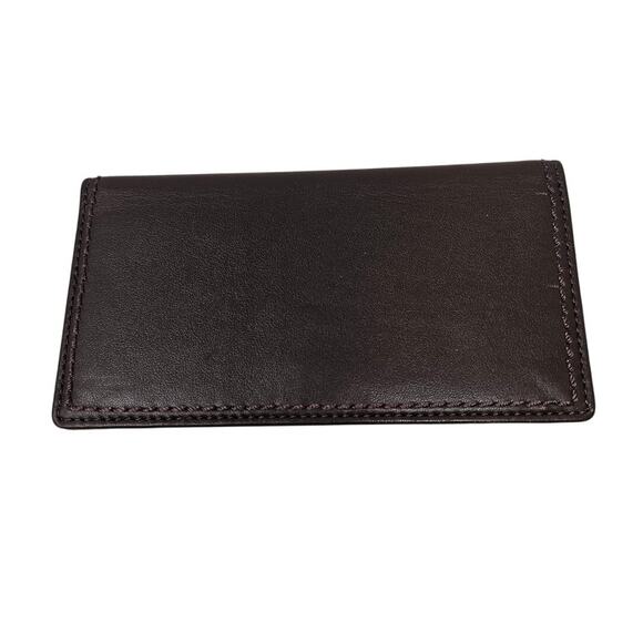 Vintage 90s Coach Dark Brown Checkbook Cover Bifold Wallet Notebook Pen Leather - Picture 1 of 4